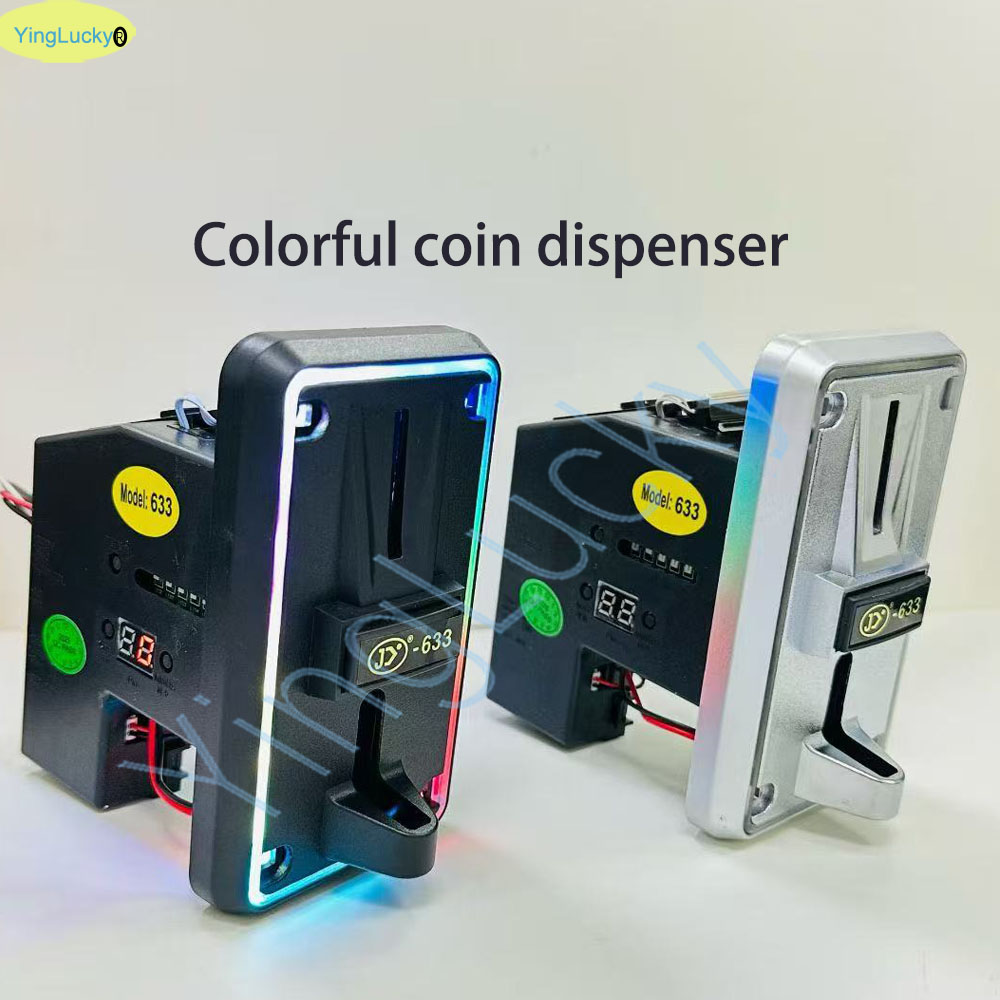Arcade Card Vending Machine - カラフルなLEDマルチコインアクセプターコインセレクター、ユーロ、ペソ、クレジットカード対応、アーケード、自動販売機、ガシャポン、ミニクレーンゲーム用。 JY633