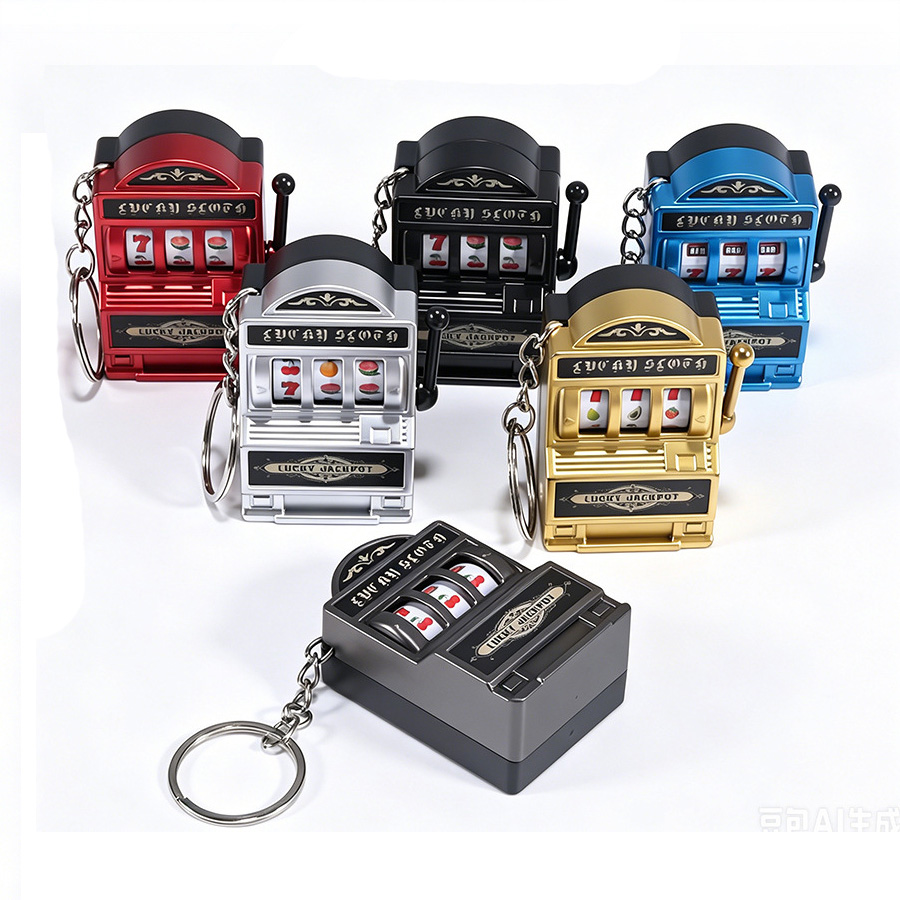 Fruit Slot Machine - フルーツスロットマシンキーホルダー ドールハウス ラッキーチャーム ジャックポットキーホルダー ミニペンダント バッグチャーム