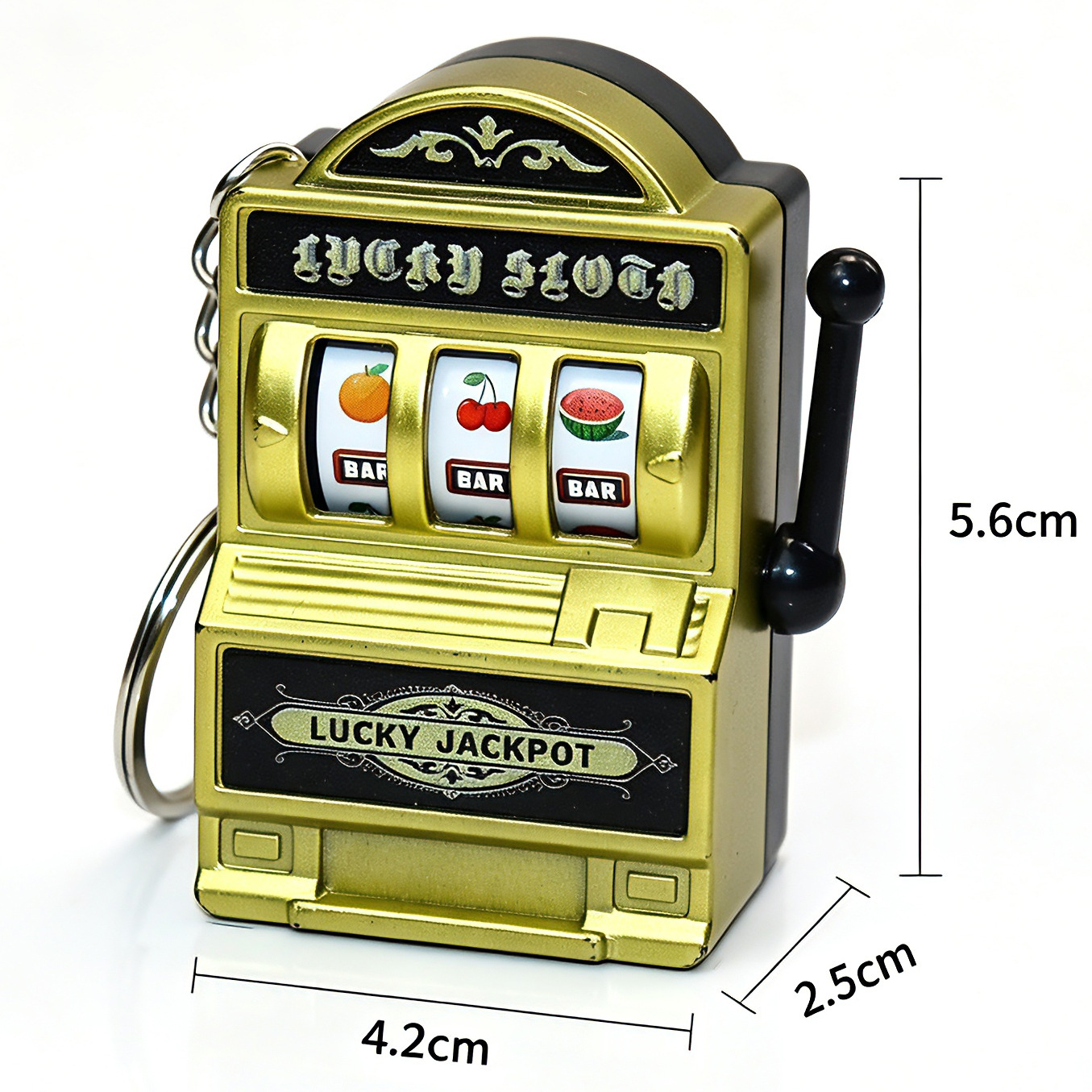 レトロミニスロットマシンキーホルダー、ラッキーフルーツスピニ - Fruit Slot Machine のレビューと価格