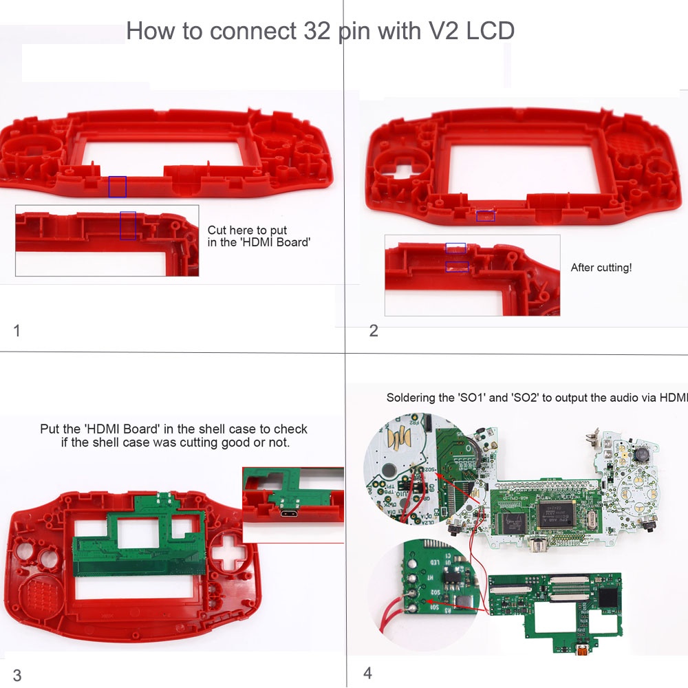 32ピン40ピンHDMI改造キット GBA用HDMIアダプタ - Arcade Button Pcb のレビューと価格