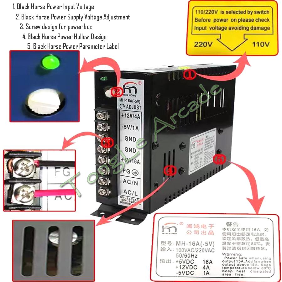 アーケードJammaパーツ MH-16A(-5V) 5V 1 - Coin Pusher Machine のレビューと価格