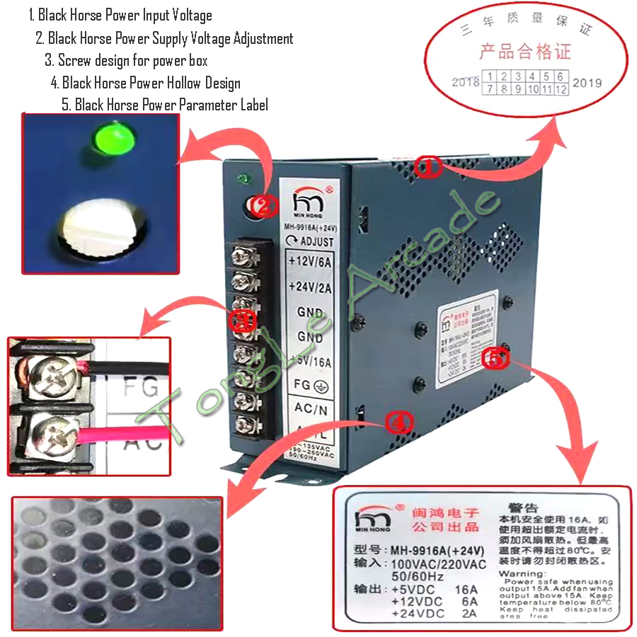 アーケードJammaパーツ MH-16A(-5V) 5V 1 - Coin Pusher Machine のレビューと価格